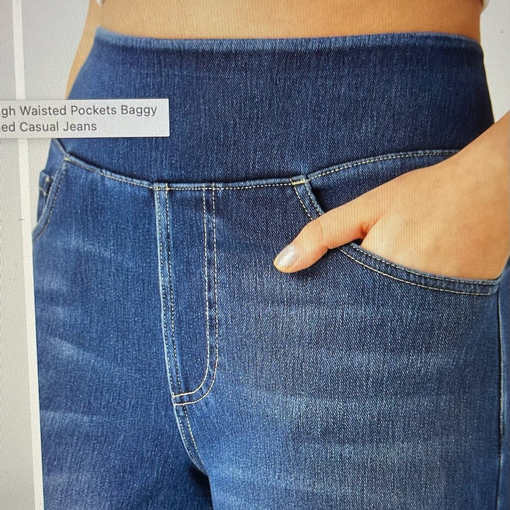 HALARA Flex High Waisted Pockets Baggy Wide Leg Jeans NWT Sz LP - Picture 9 of 11